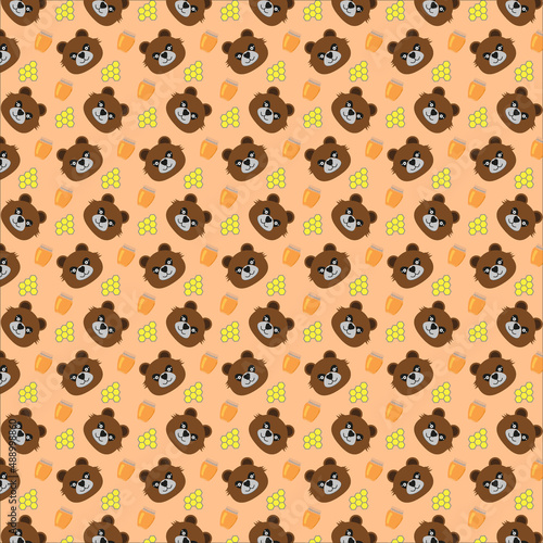 pattern bear with honey