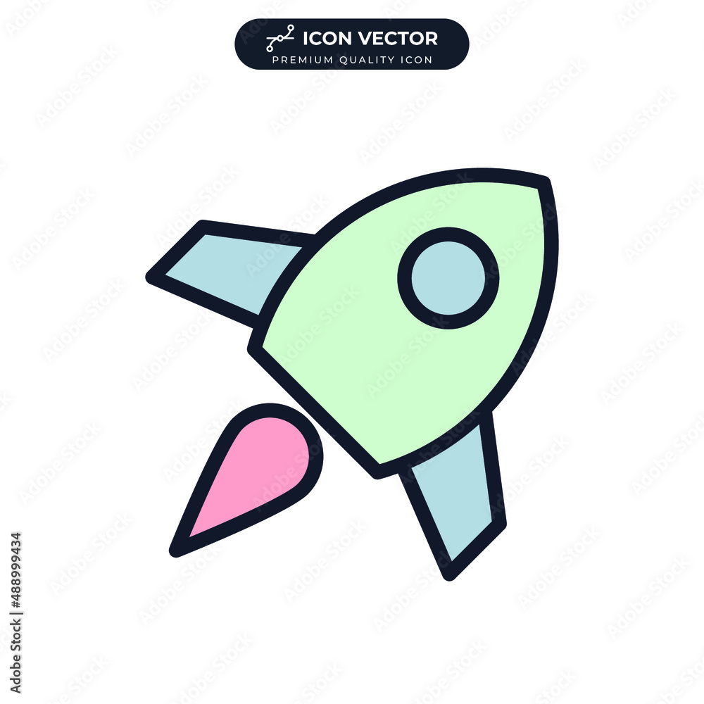 Rocket shuttle. Startup business icon symbol template for graphic and web design collection logo vector illustration Rocket shuttle. Startup business icon symbol template for graphic and web design collection logo vector illustration