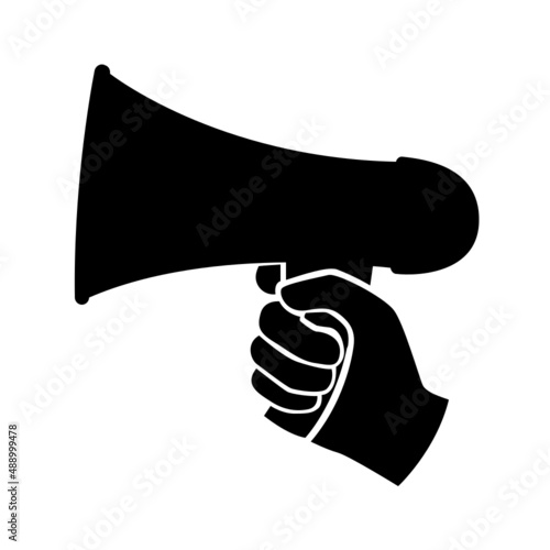 HAUT PARLEUR MANIFESTATION MAIN MEGAPHONE