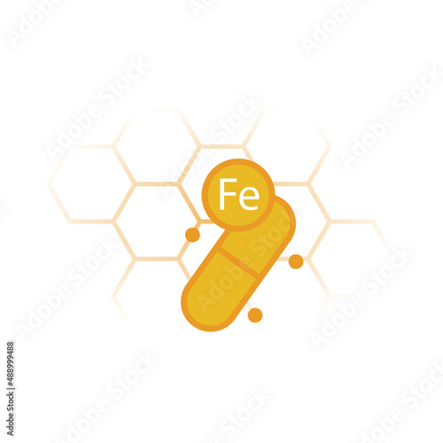 Vitamin Fe green icon. Vector