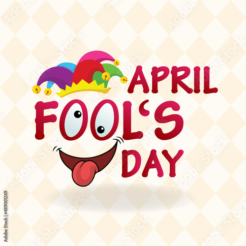 Celebration April fools day with silly face background. Happy April fools day design. April mop vector illustration