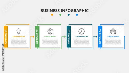 Presentation business infographic template with 4 options. Vector illustration.
