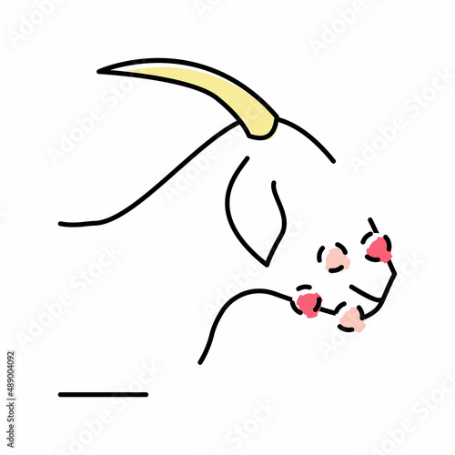 orf virus color icon vector illustration