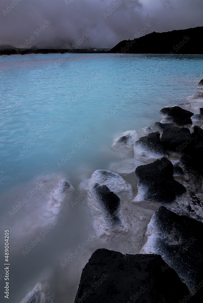 The Bláa lónið, blue lagoon, a thermal resort near Reykjavik, Iceland - obrazy, fototapety, plakaty 