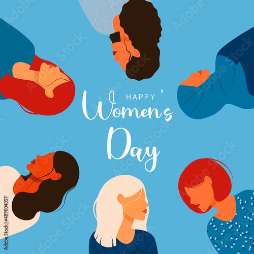 International Women's Day. Vector template with for card, poster, flyer and other users.