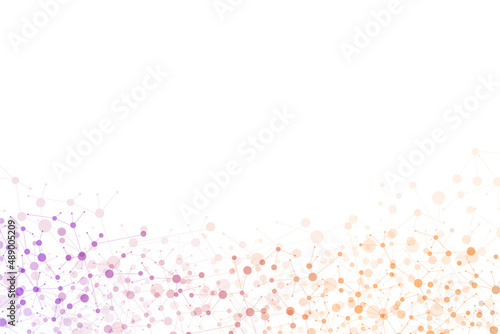 Molecules on gray background. Used for design healthcare, science and medicine background. DNA strand. Molecular structures