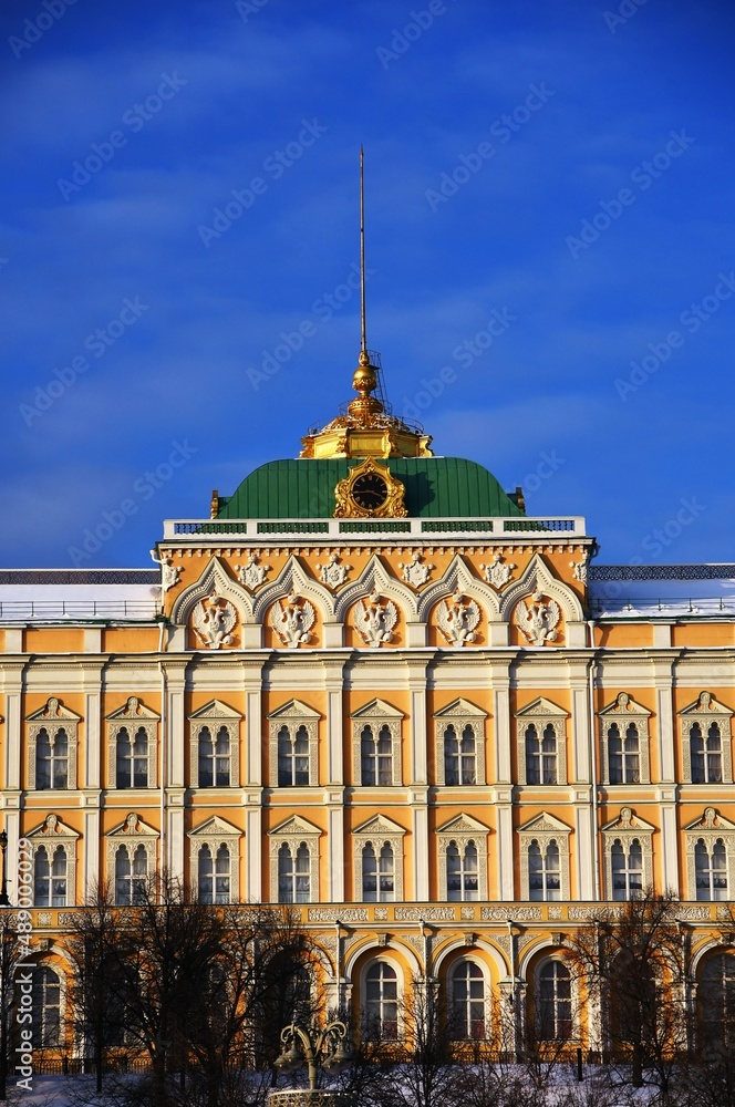 Fototapeta premium Moscow Kremlin architecture in winter. 