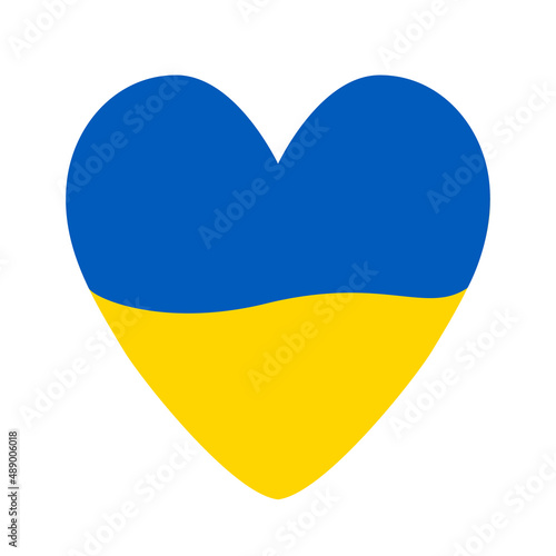 Ukraine flag icon in the shape of heart. Save Ukraine concept. Vector Ukrainian symbol, icon, button