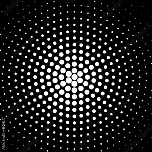 Halftone Circle Pattern vector illustration. Black and White Seamless Circle Pattern
