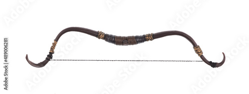 ancient hunting bow isolated on white background