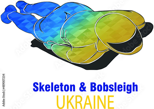 Vector file of bosley and skeleton ukraine. Winter sport. eps9 vector file