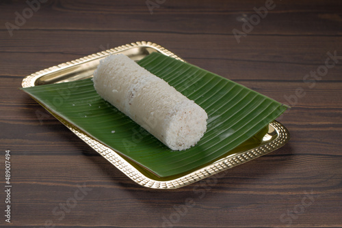 Puttu /Raw rice puttu/Arisi Maavu Puttu -Kerala special breakfast items made using raw rice flour photo