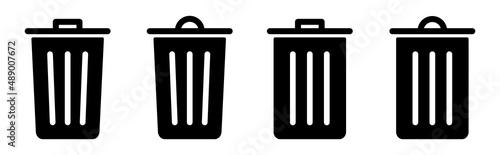 black garbage bin