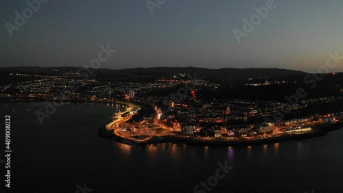 Gourock at night in the West Coast of Scotland photo