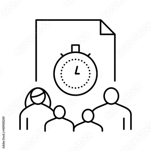 temporarily taken into foster care line icon vector illustration