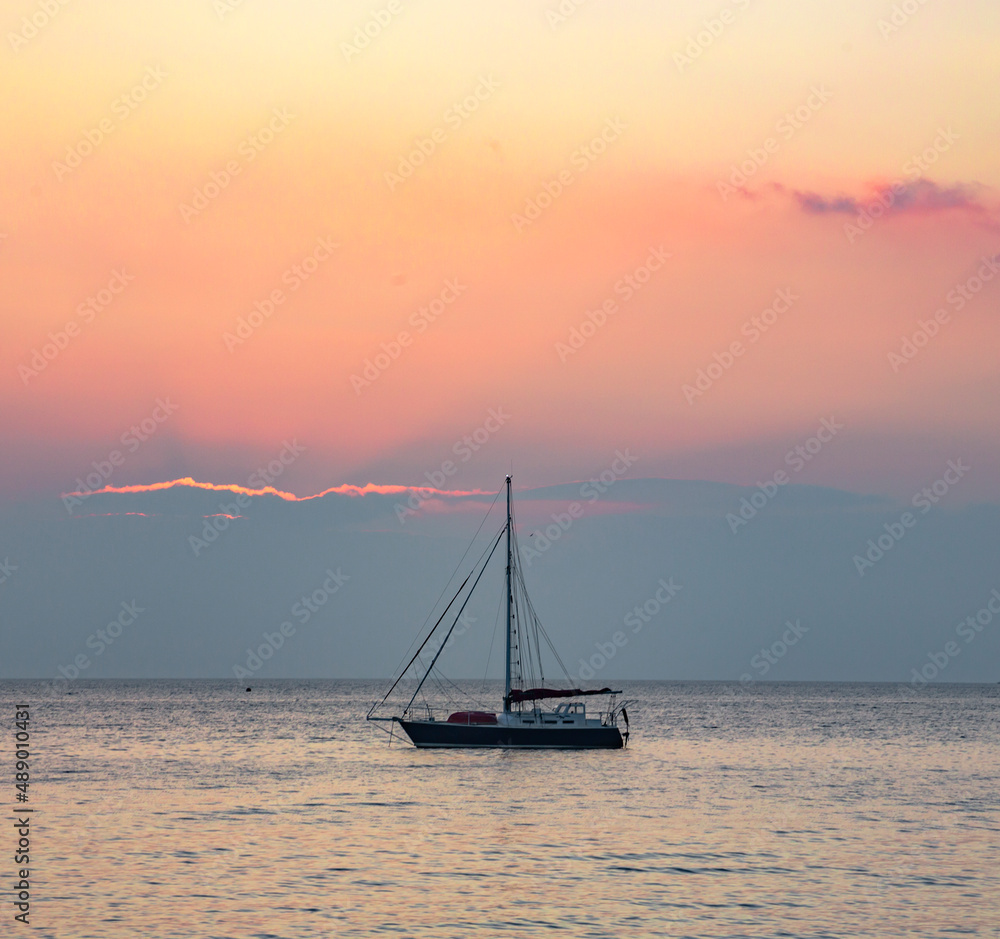 Lonely boat during Cornish Sunrise