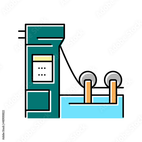 paper production machine color icon vector illustration