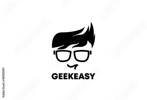 Geek easy logo,geek logo,idea logo,learning logo,vector logo template