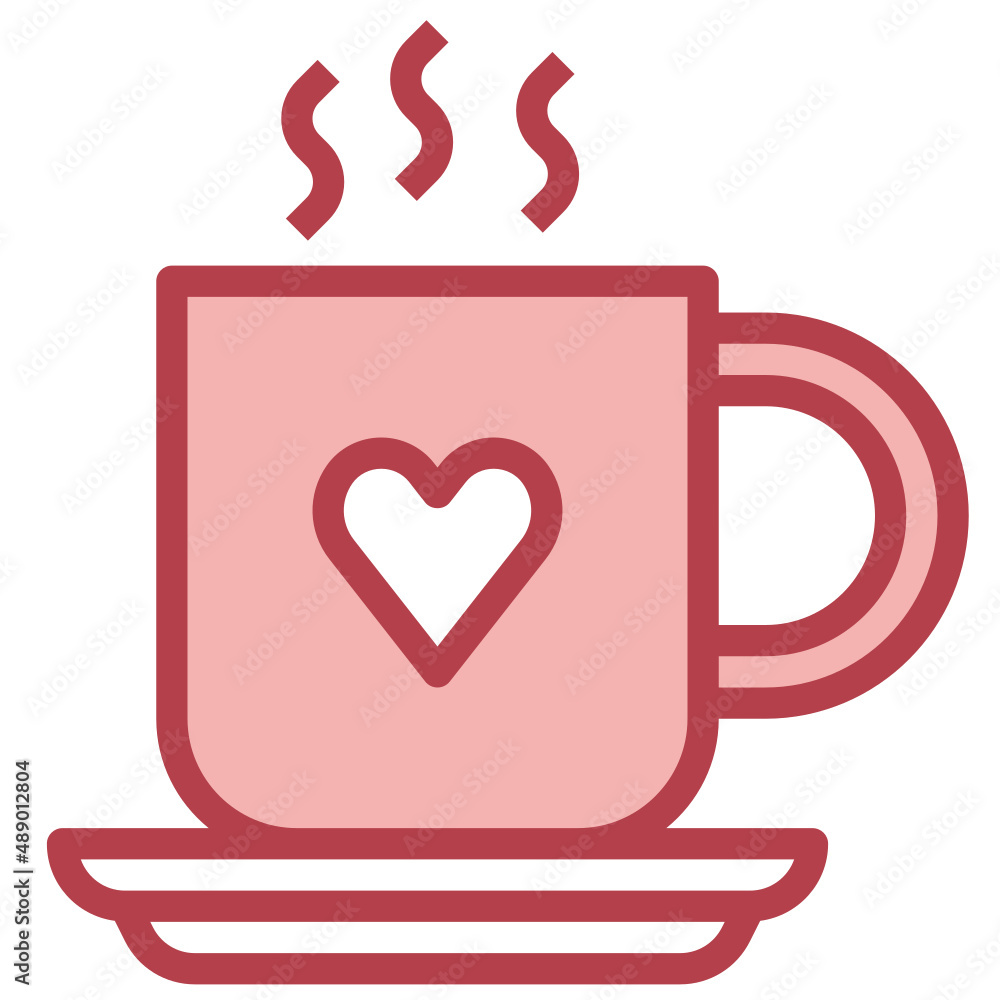 HOT CHOCOLATE red line icon,linear,outline,graphic,illustration HOT CHOCOLATE red line icon,linear,outline,graphic,illustration
