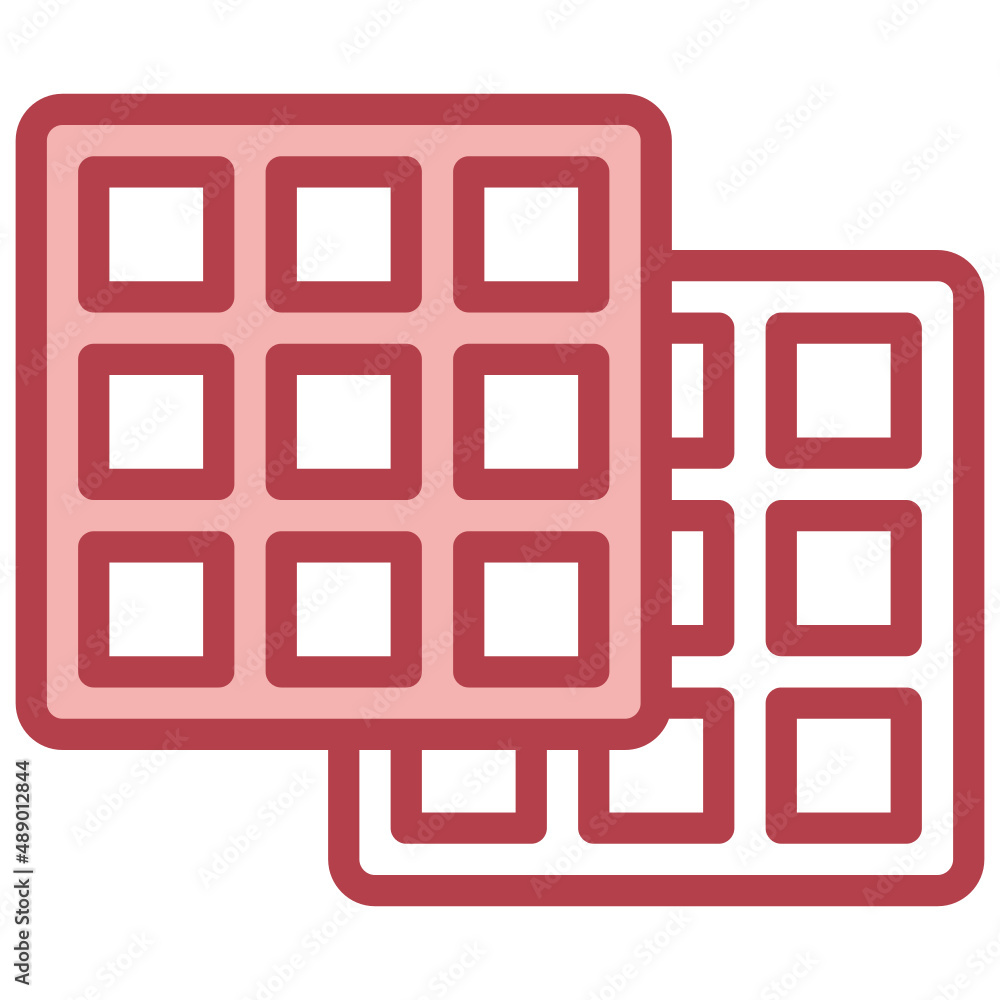 WAFFLE red line icon,linear,outline,graphic,illustration WAFFLE red line icon,linear,outline,graphic,illustration