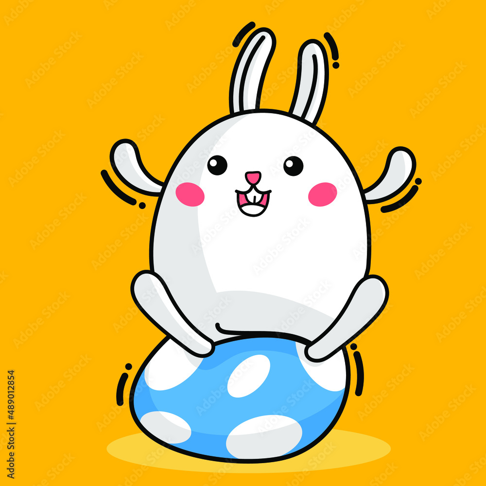 Obraz premium Bunny Character with Easter Egg many pattern,Vector illustration.