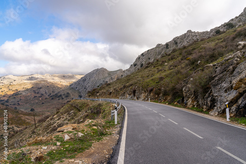 mountain road in the Sierra de las Nieves in southern Spain near Malaga