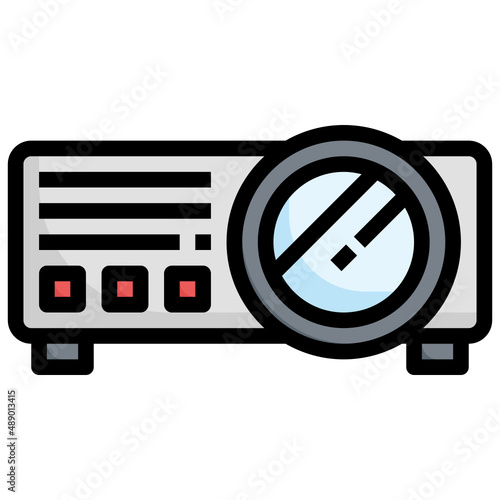 PROJECTOR filled outline icon,linear,outline,graphic,illustration