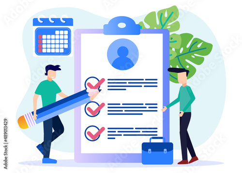 Illustration vector graphic cartoon character of job applicant
