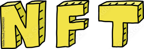 NFT　手書き文字　ベクターイラスト