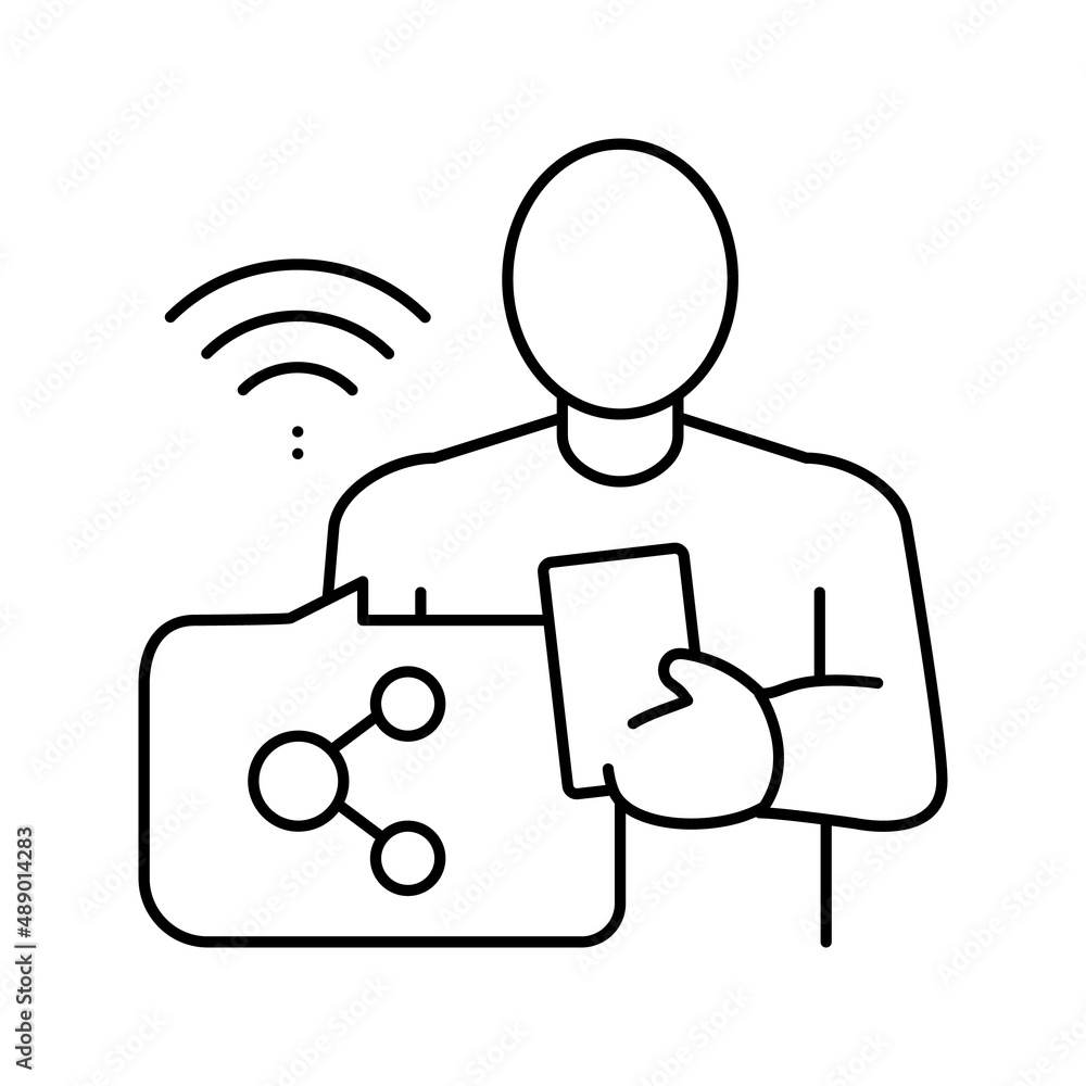 social media user line icon vector illustration social media user line icon vector illustration
