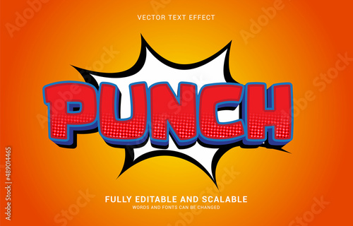 editable text effect, Punch style