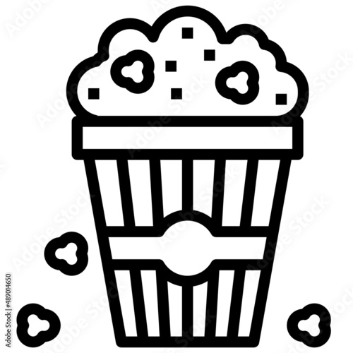 POPCORN line icon,linear,outline,graphic,illustration