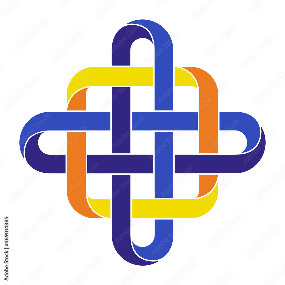 Celtic cross with square shape made of intertwined mobius stripes. Ancient spiritual symbol for tattoo design.. Celtic cross with square shape made of intertwined mobius stripes. Ancient spiritual symbol for tattoo design..