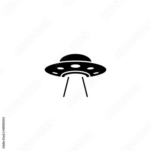 flat ufo icon illustration design, simple alien ship symbol vector