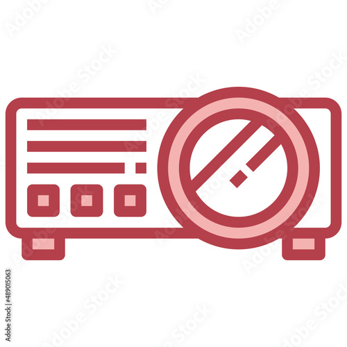 PROJECTOR red line icon,linear,outline,graphic,illustration