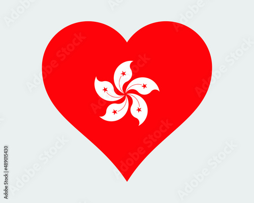 Hong Kong Heart Flag. HK Love Shape Country Nation National Flag. Hong Kongese Banner Icon Sign Symbol. EPS Vector Illustration. photo