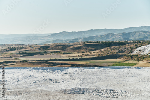 Travertine pools and terraces in Pamukkale, Turkey