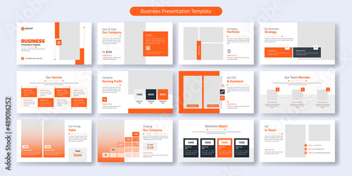 Creative business PowerPoint presentation slides template design. Use for modern keynote presentation background, brochure design, website slider, landing page, annual report, company profile