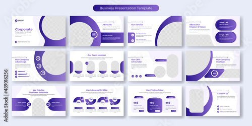 Creative business PowerPoint presentation slides template design. Use for modern keynote presentation background, brochure design, website slider, landing page, annual report, company profile