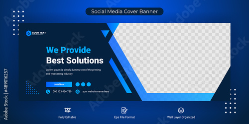 Creative corporate business marketing social media Facebook cover banner post template