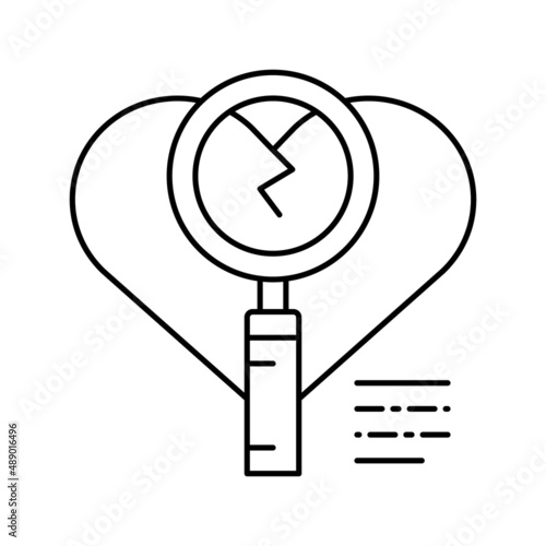 investigation of infidelity line icon vector illustration