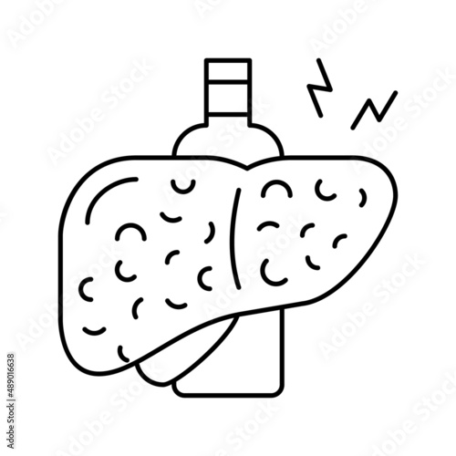 cirrhosis hepatitis line icon vector illustration