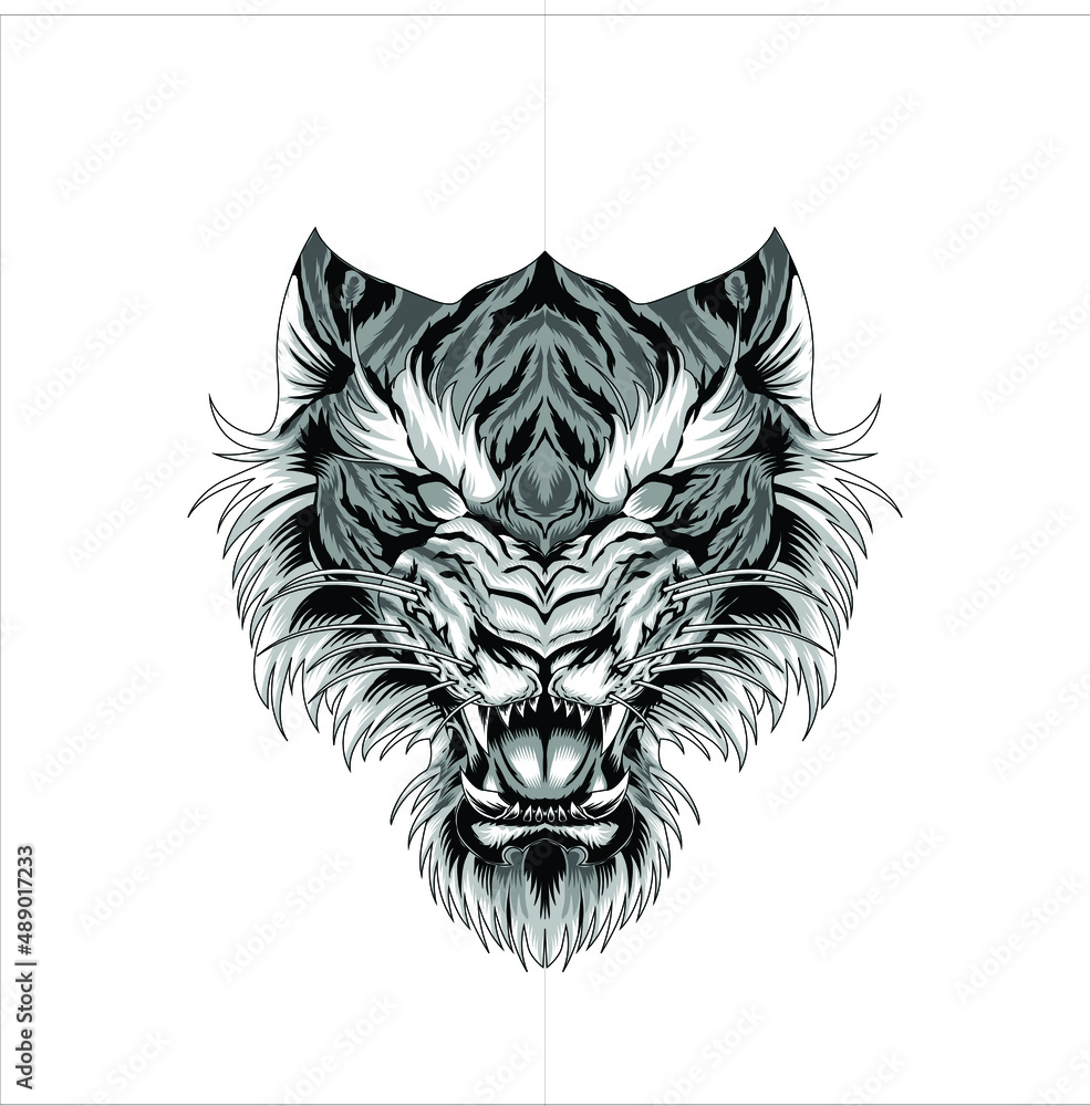 Fototapeta premium tiger head vector