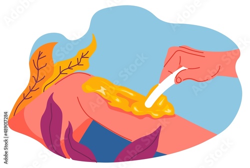 Body waxing and hair removal, depilation in salon