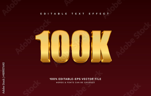 Gold 100K celebration text effect template