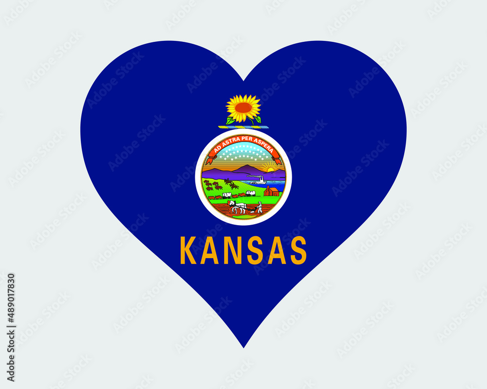 Kansas USA Heart Flag. KS US Love Shape State Flag. Kansan United States of America Banner Icon Sign Symbol Clipart. EPS Vector Illustration. Kansas USA Heart Flag. KS US Love Shape State Flag. Kansan United States of America Banner Icon Sign Symbol Clipart. EPS Vector Illustration.