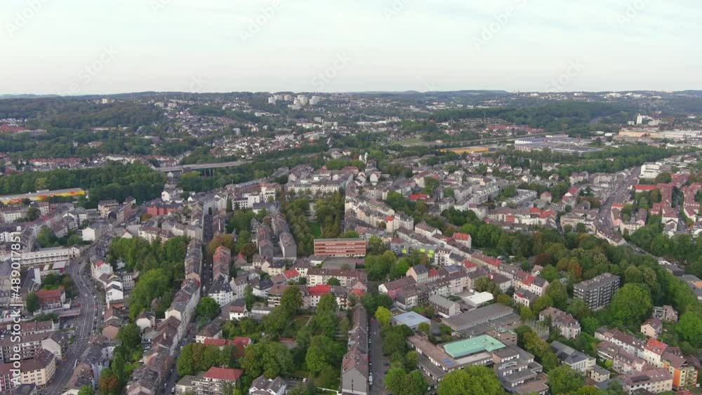 Wuppertal: Aerial view of city in Germany - landscape panorama of Europe from above Wuppertal: Aerial view of city in Germany - landscape panorama of Europe from above