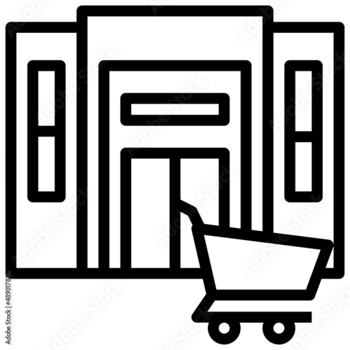 SUPERMARKET line icon,linear,outline,graphic,illustration