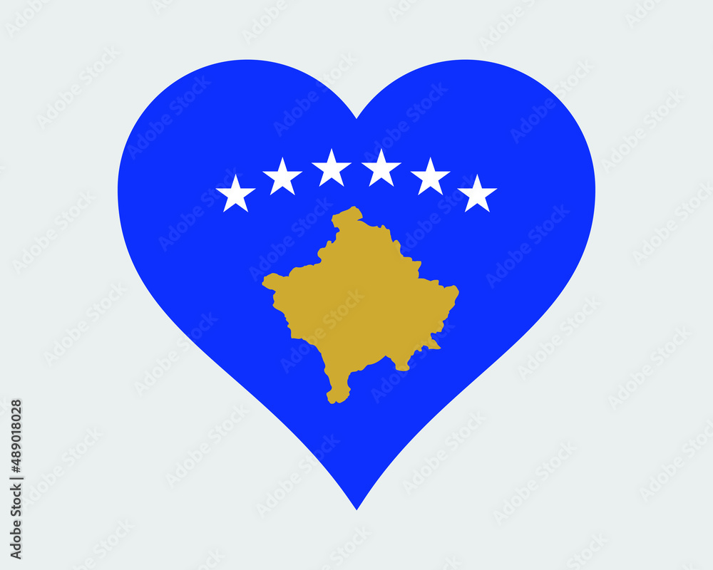 Kosovo Heart Flag. Kosovar Kosovan Love Shape Country Nation National Flag. Republic of Kosovo Banner Icon Sign Symbol. EPS Vector Illustration. Kosovo Heart Flag. Kosovar Kosovan Love Shape Country Nation National Flag. Republic of Kosovo Banner Icon Sign Symbol. EPS Vector Illustration.