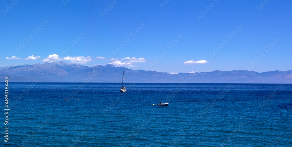 boat on the sea. panoramic view